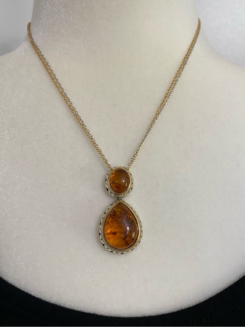 Brighton Bernstein Amber Teardrop Pendant Necklace